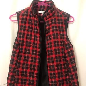 Croft & Barrow Casual Lightweight Adjustable Vest-Plaid.